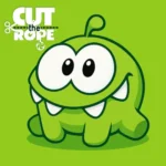 Cut the Rope APK gameplay with Om Nom catching candy